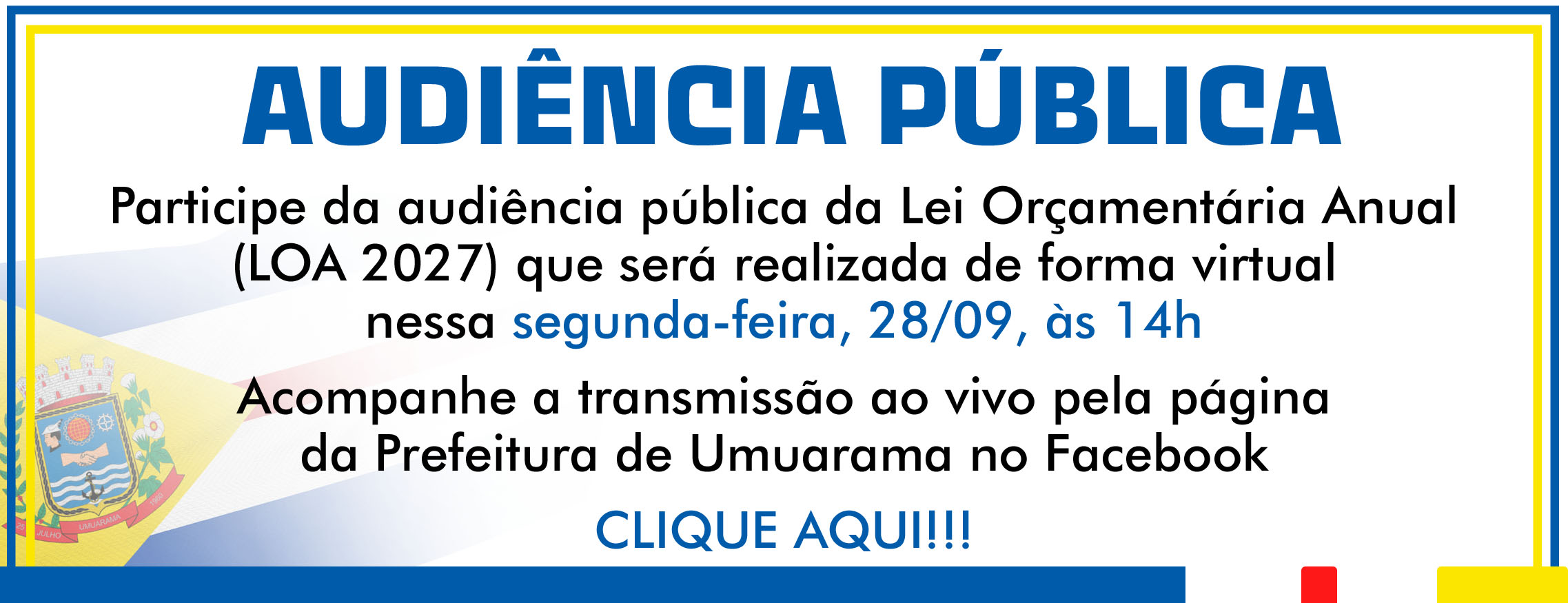 Página do Facebook da Prefeitura de umuarama